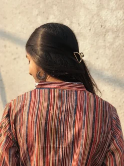Kalamkari Striped Threaded Cotton Kurta