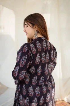 Kalindi Ajrakh Straight Cotton Kurta