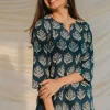 Kamya Blue Ajrakh Short Top