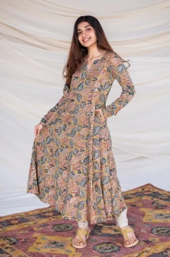 Kaya Kalamkari Cotton Yellow Kurta