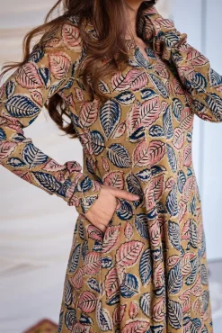 Kaya Kalamkari Cotton Yellow Kurta