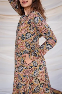Kaya Kalamkari Cotton Yellow Kurta