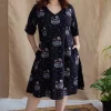 Kochi Ajrakh Black Cotton Dress