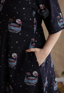 Kochi Ajrakh Black Cotton Dress
