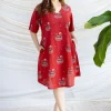 Kochi Madder Ajrakh Cotton A Line Dress