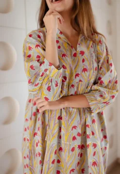 LazyDays Serene Lounge Slub Cotton Dress