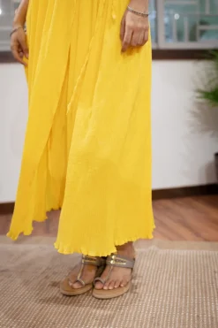 Leema Crinkled Cotton Wrap around Kurta
