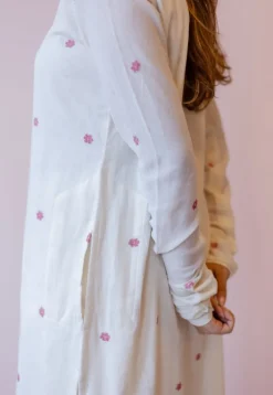 Mahi Off White Jamdani Handloom Cotton Straight Kurta
