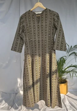 Malika Brown Ajrakh Cotton Kali Kurta