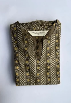 Malika Brown Ajrakh Cotton Kali Kurta
