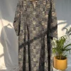 Malika Charcoal Ajrakh Cotton Kali Kurta