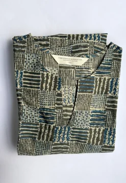 Malika Charcoal Ajrakh Cotton Kali Kurta