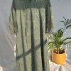 Malika Green Dabu Cotton Kali Kurta