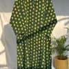 Malika Green Dabu Cotton Kali Kurta