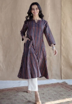 Malika Madder Ajrakh Cotton Kali Kurta