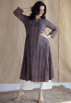 Malika Madder Ajrakh Cotton Kali Kurta