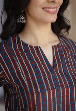 Malika Madder Ajrakh Cotton Kali Kurta