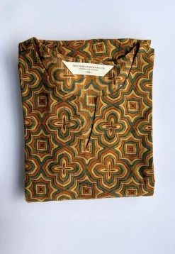 Malika Mustard Ajrakh Slub Cotton Kali Kurta
