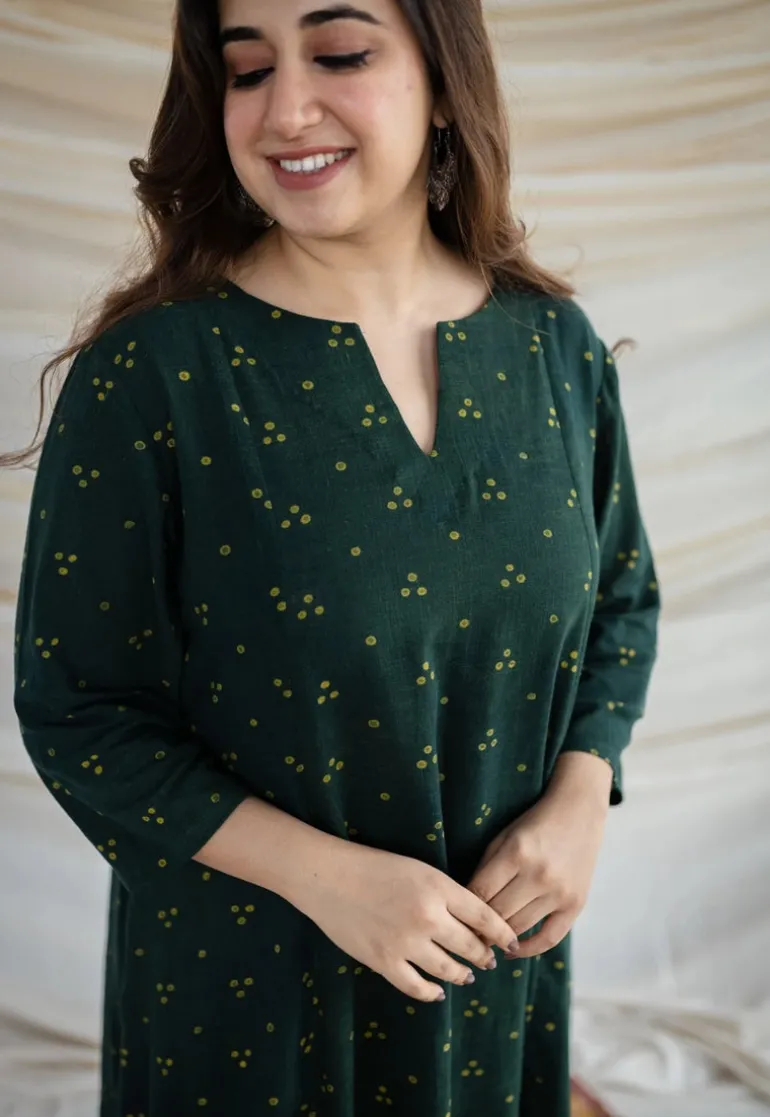 Malika Slub Cotton Kali Kurta