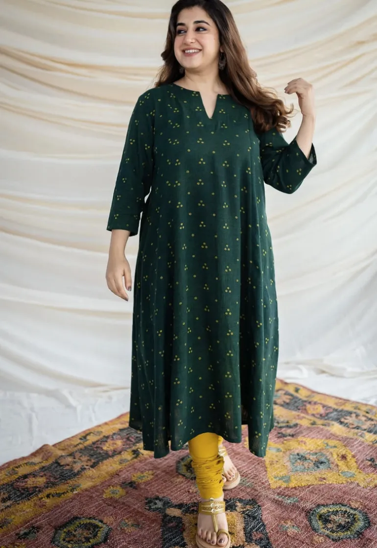 Malika Slub Cotton Kali Kurta