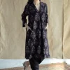 Maya Black Ajrakh Cotton Straight Kurta