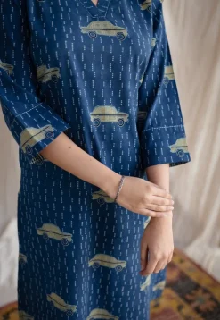 Mayra Ajrakh Cotton Hand Embroidered Kurta