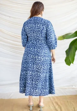 Milani Indigo Dabu Cotton A Line Dress