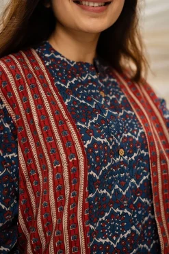 Mir Ajrakh Indigo Cotton Kurta