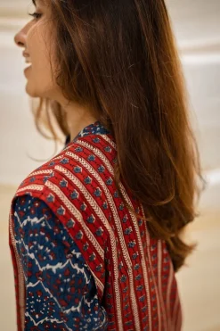 Mir Ajrakh Indigo Cotton Kurta