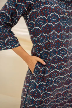 Mir Ajrakh Indigo Cotton Kurta