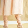 Miral Peach Solid Slub Cotton Churidar