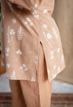 Mishel Dabu Slub Cotton Embroidered Top
