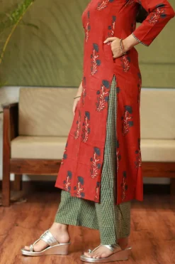 Nargis Ajrakh Madder Natural Dyed Kurta