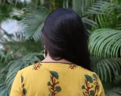 Nargis Ajrakh Mustard Natural Dyed Kurta