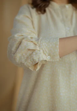 Nashwa Cream Hand Block Print Slub Cotton A Line Kurta