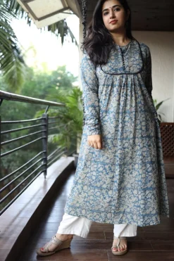 Natural Dyed Kalamkari Chudi Sleeve Kurta
