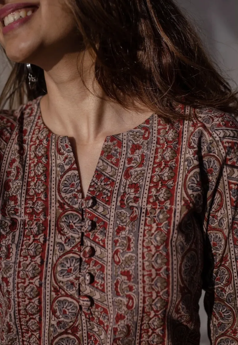 Naveli Kalamkari Cotton Kurta