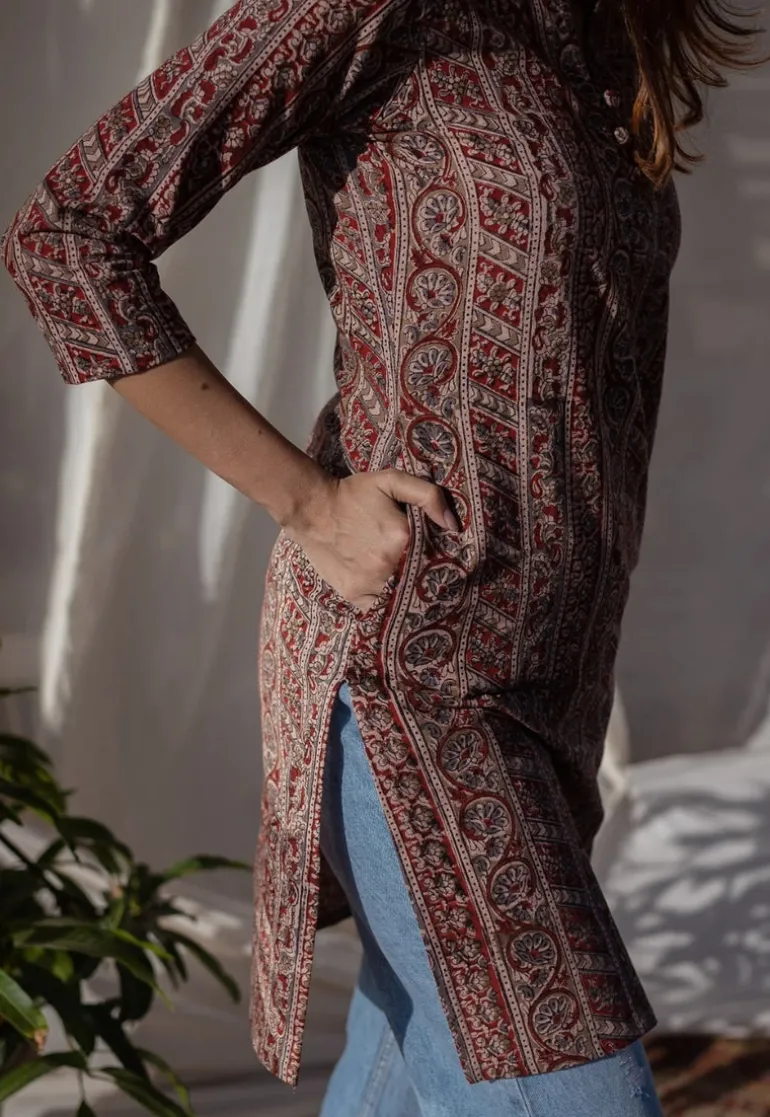 Naveli Kalamkari Cotton Kurta
