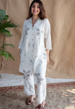 Nazifa Dabu Slub Cotton Co-ord Set (Set of 2)