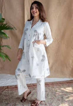 Nazifa Dabu Slub Cotton Co-ord Set (Set of 2)