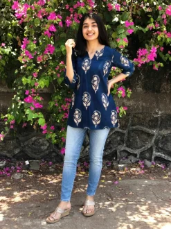 Neeti Indigo Boota Short Top