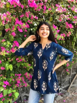Neeti Indigo Boota Short Top