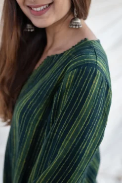 Nimi Slub Cotton Striped Kurta