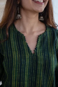 Nimi Slub Cotton Striped Kurta