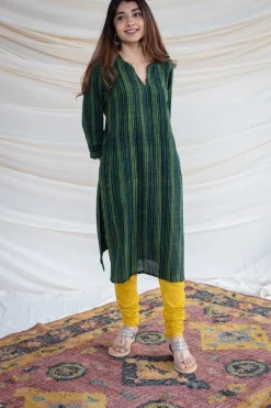 Nimi Slub Cotton Striped Kurta