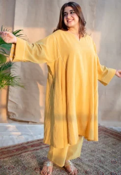 Nyra Slub Cotton Embroidered Jhabba Kali Kurta