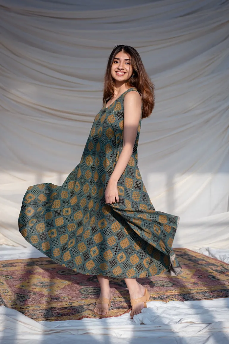 Pavitra Ajrakh Cotton Dress