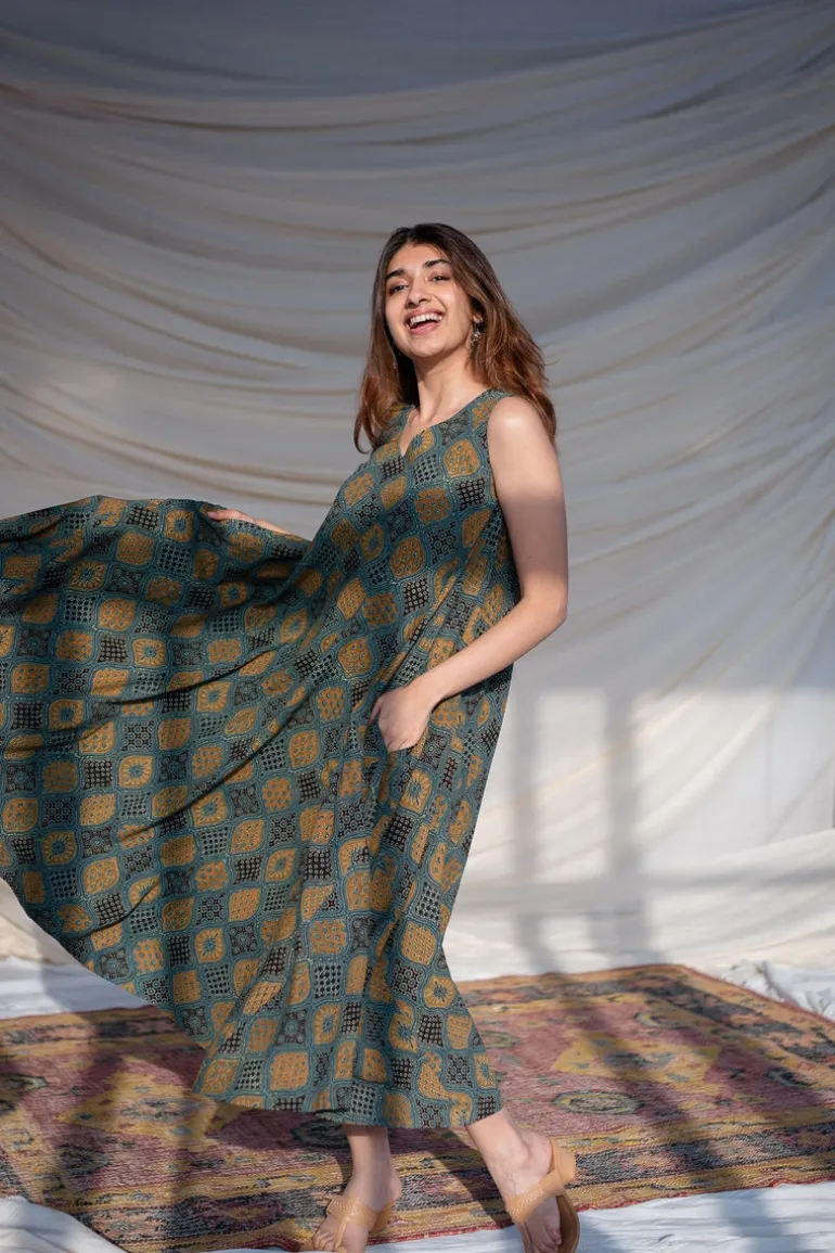 Pavitra Ajrakh Cotton Dress