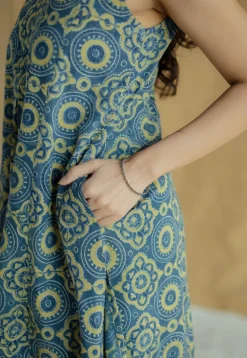 Raahi Indigo Ajrakh Cotton A Line Kurta