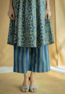 Raahi Indigo Ajrakh Cotton A Line Kurta